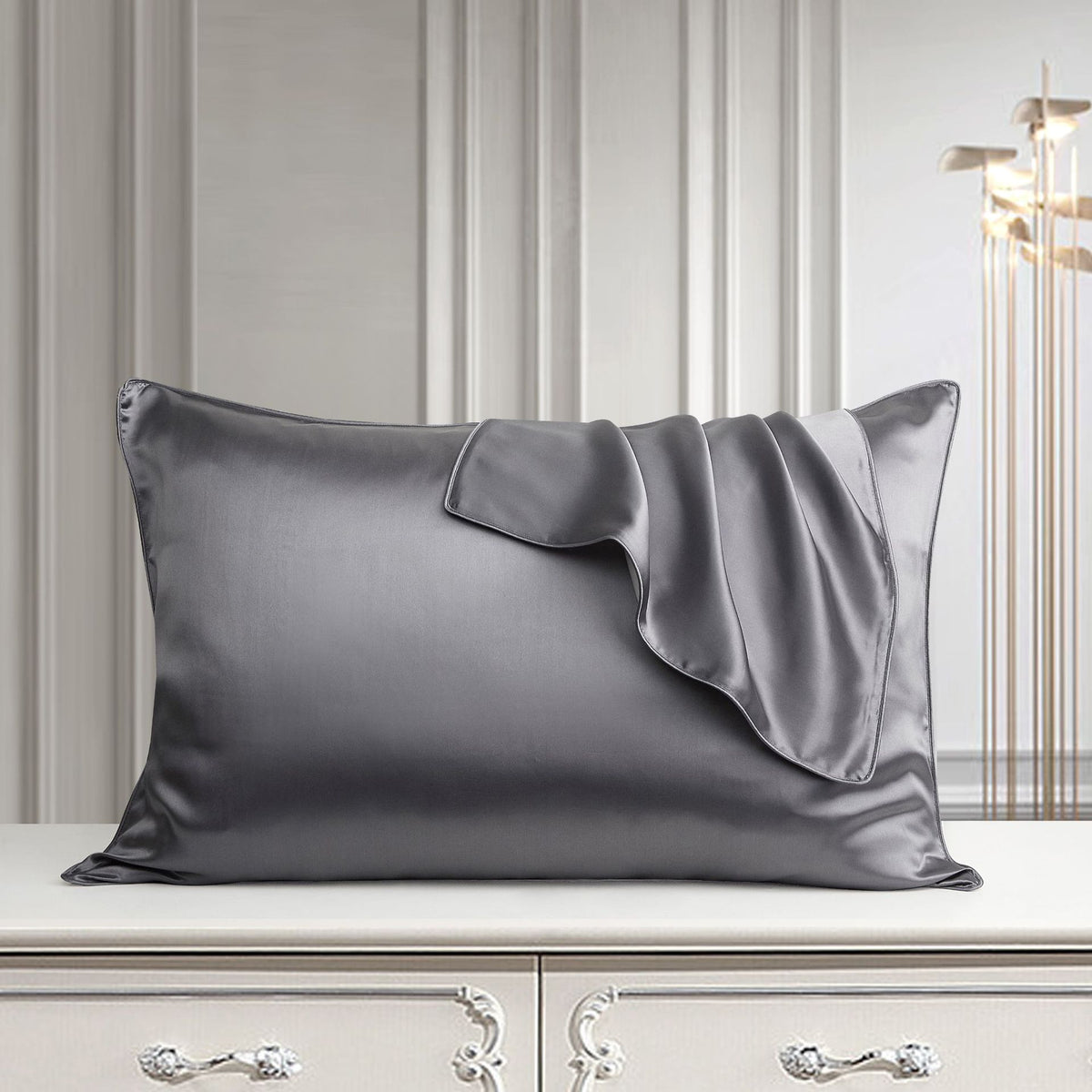 Taie d'oreiller Suite Nomade, coloris gris métal