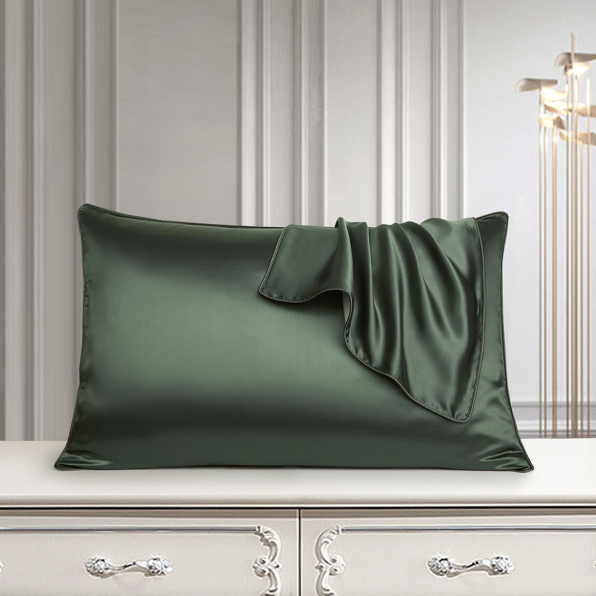 Taie d'oreiller Suite Nomade, coloris vert olive